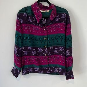 Silk button down top